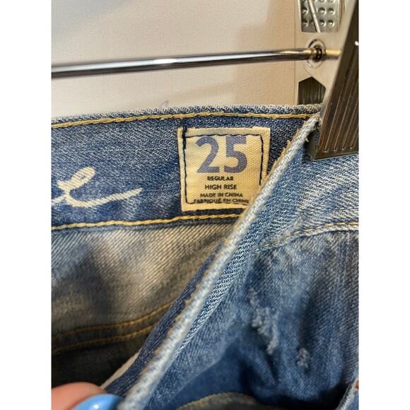 Free People We The Free High Rise Blossom Rigid Skinny Jean Destroyed 25 - Picture 6 of 9